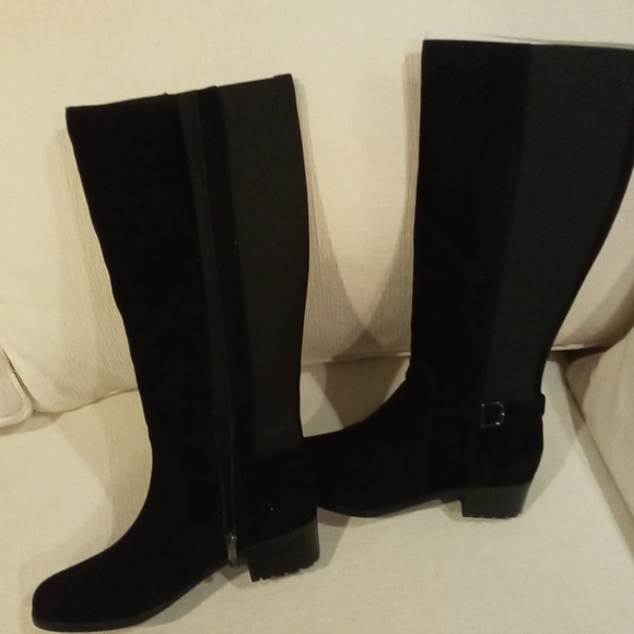 Easy Spirit Suede Riding Boots - Picture 2 of 7